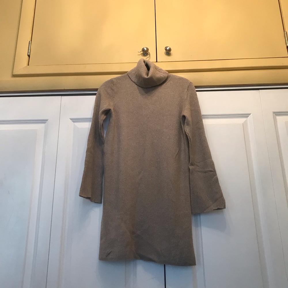 Bell-sleeve turtleneck Madewell sweater dress